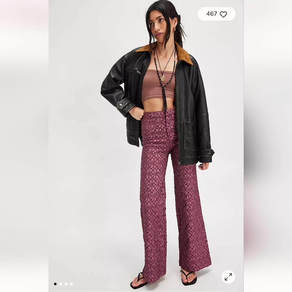 BNWT FREE PEOPLE RUNAWAY FLORAL FLARE PANTS- Size 6